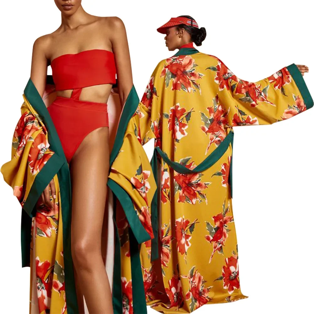 Floor-length Kimono Cardigan for Women Kaftan Robe Gown Silk Floral Printed Cover-up Pajamas Bathrobe Boho Beach Wear Dresses
Floor-length Kimono Cardigan for Women Kaftan Robe Gown Silk Floral Printed Cover-up Pajamas Bathrobe Boho Beach Wear Dresses