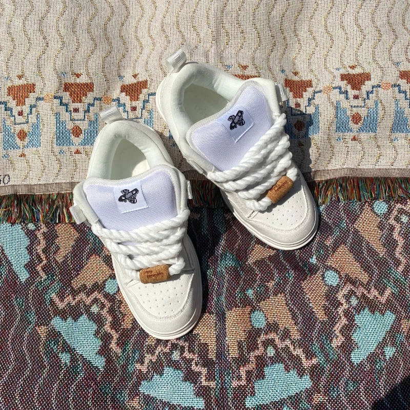 2026 New Arrival White Chunky Sneakers, Thick Rope Lace-Up Bread Shoes, Casual Canvas Footwear, Comfortable Breathable Non Slip
2026 New Arrival White Chunky Sneakers, Thick Rope Lace-Up Bread Shoes, Casual Canvas Footwear, Comfortable Breathable Non Slip