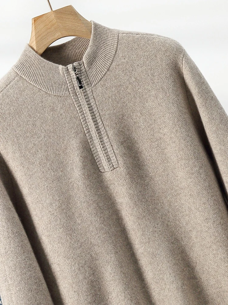 Autumn Winter Men's Cashmere Sweater Mock-neck Zipper Pullovers Thick Casual Long Sleeve Top 100% Cashmere Knitwear Warm Clothes
Autumn Winter Men's Cashmere Sweater Mock-neck Zipper Pullovers Thick Casual Long Sleeve Top 100% Cashmere Knitwear Warm Clothes