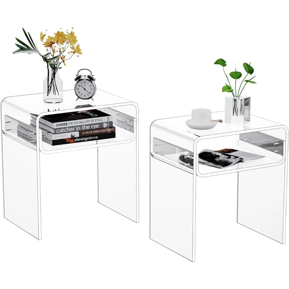 Clear Acrylic End Table 2-Tier Bedside nightstand for Living Room Bedroom Home Decor (Clear Double)
Clear Acrylic End Table 2-Tier Bedside nightstand for Living Room Bedroom Home Decor (Clear Double)