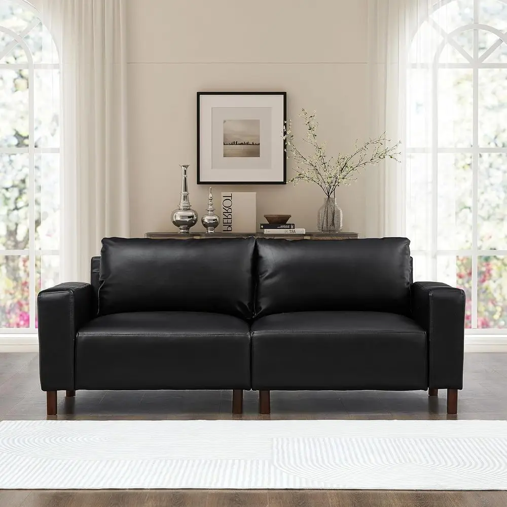 78.5 Modern Leather 2-Seat Sectional Sofa with Solid Wood Legs, Comfortable PU Upholstered Couch for Living Room or Office, Easy
78.5 Modern Leather 2-Seat Sectional Sofa with Solid Wood Legs, Comfortable PU Upholstered Couch for Living Room or Office, Easy
