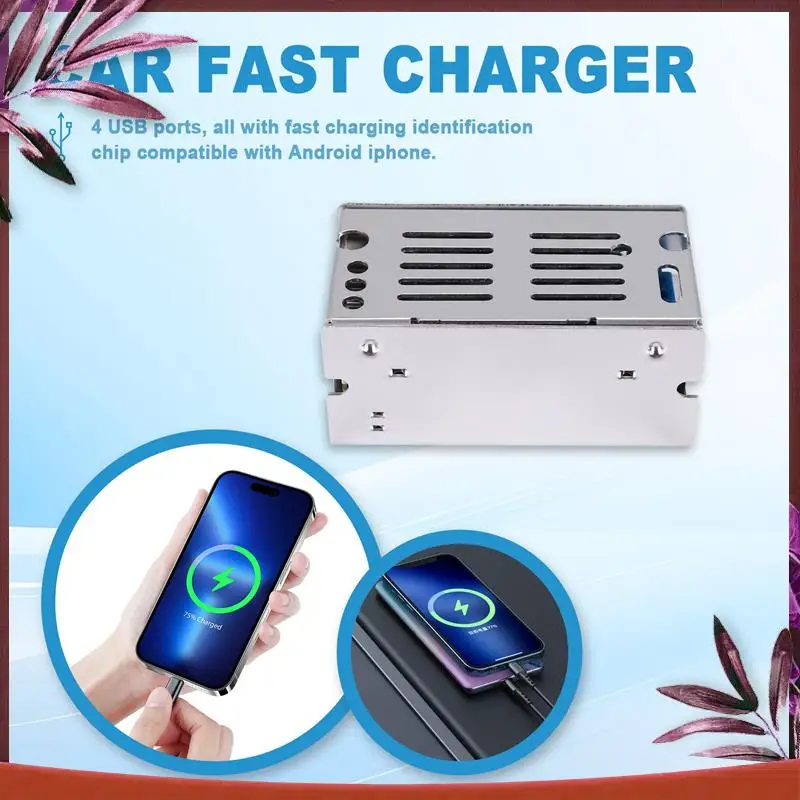Durable Usb Car Fast Charger Buck Module 24V/12V To 5V 5A 4 Port Usb Converter Fortruck Bus Power Driving Recorder Phone
Durable Usb Car Fast Charger Buck Module 24V/12V To 5V 5A 4 Port Usb Converter Fortruck Bus Power Driving Recorder Phone