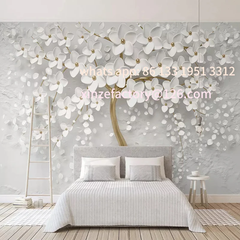 Customizable Custom Any Size Murals Wallpaper 3D Stereo White Flowers Wall Painting Living Room TV Sofa Bedroom Backdrop Wall Pa
Customizable Custom Any Size Murals Wallpaper 3D Stereo White Flowers Wall Painting Living Room TV Sofa Bedroom Backdrop Wall Pa