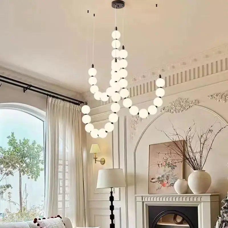 Nordic MinimalistLED Chandelier Brass&Acrylic Pearl Pendant 3color Dimmable Light Staircase Living Room Bedroom Lighting Fixture
Nordic MinimalistLED Chandelier Brass&Acrylic Pearl Pendant 3color Dimmable Light Staircase Living Room Bedroom Lighting Fixture