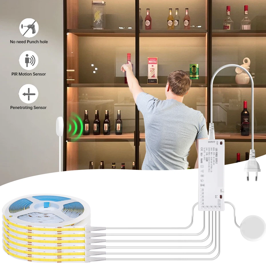 1m 2m 3m 4m 5m Under Cabinet COB LED Strip Light Penetrable Wood PIR Motion Sensor 12V Led Wardrobe Lamp Tape Backlight Lighting
1m 2m 3m 4m 5m Under Cabinet COB LED Strip Light Penetrable Wood PIR Motion Sensor 12V Led Wardrobe Lamp Tape Backlight Lighting