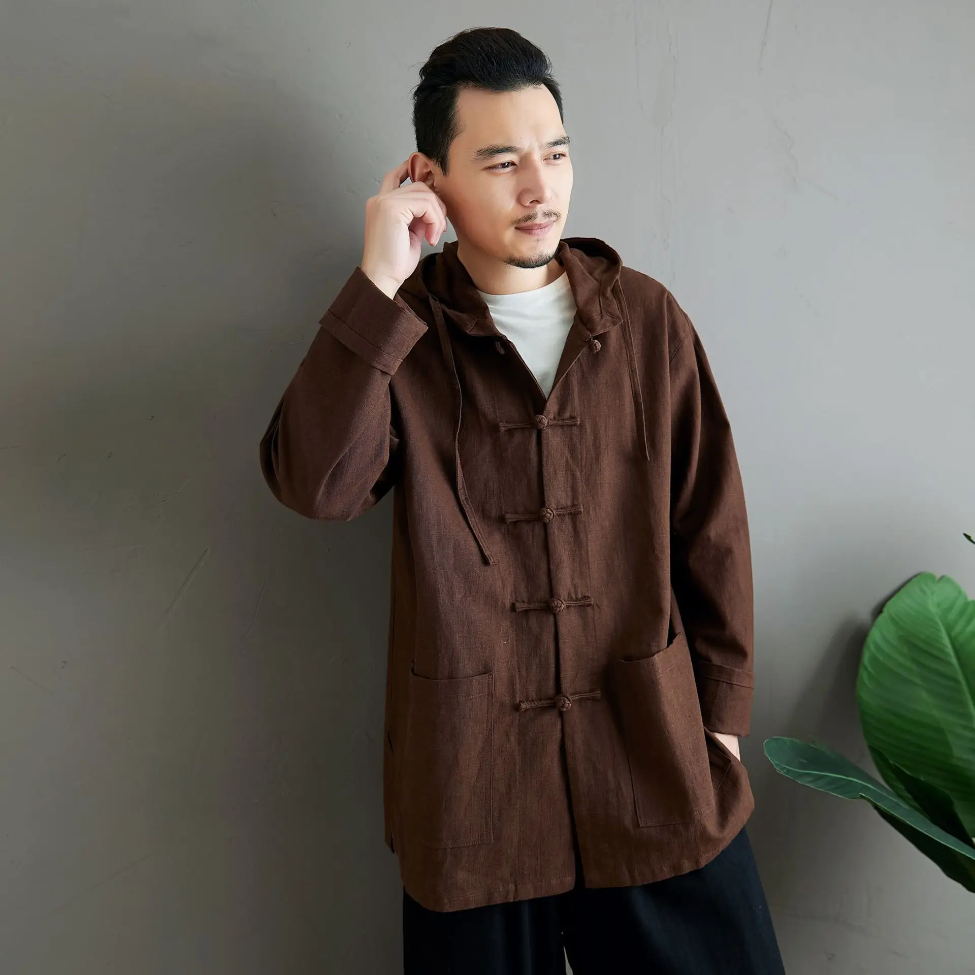 Spring New Ramie Hooded Lapel Cardigan Chinese Style Long Sleeve Single-Breasted Baggy Casual Jacket
Spring New Ramie Hooded Lapel Cardigan Chinese Style Long Sleeve Single-Breasted Baggy Casual Jacket