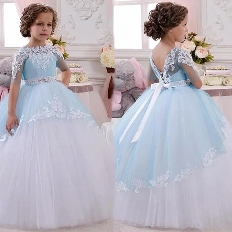 Customized Lace Tulle Flower Girl Dresses For Wedding Appliques Backless Half Sleeves Elegant Kids Formal Events Party Prom Gown
Customized Lace Tulle Flower Girl Dresses For Wedding Appliques Backless Half Sleeves Elegant Kids Formal Events Party Prom Gown