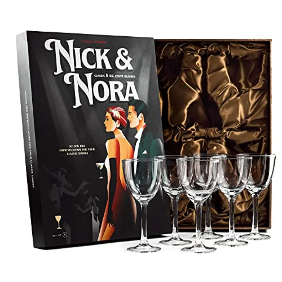 Crystal 5 oz Retro Nick and Nora Coupe Glasses Set of 6 Vintage Bar Glassware for Martini, Manhattan, Cosmopolitan, Classic 4 o
Crystal 5 oz Retro Nick and Nora Coupe Glasses Set of 6 Vintage Bar Glassware for Martini, Manhattan, Cosmopolitan, Classic 4 o