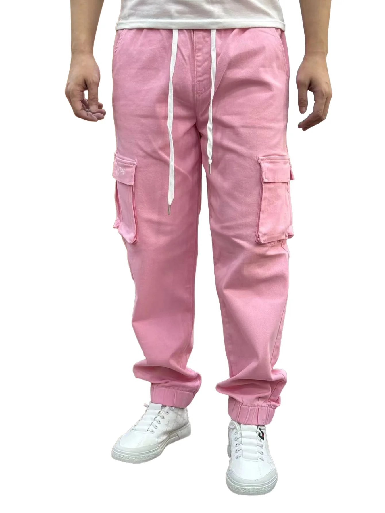 KING JEANS Men's Pink Pants with Elastic Waist Fashionable Trendy Hip-Hop Style Multi functional Pockets Cuffed Pants
KING JEANS Men's Pink Pants with Elastic Waist Fashionable Trendy Hip-Hop Style Multi functional Pockets Cuffed Pants
