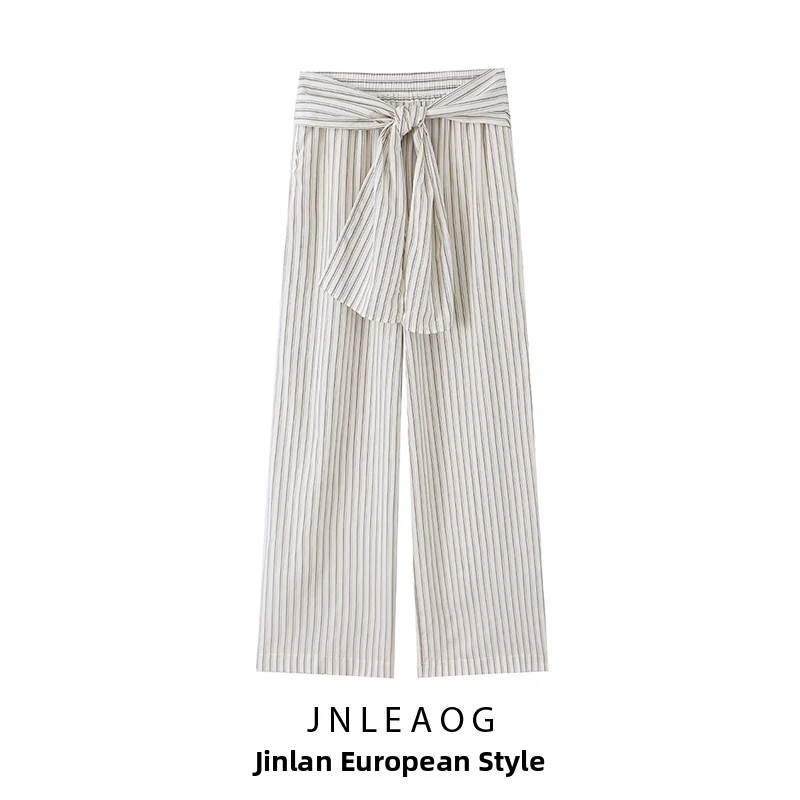 Fashionable Striped Scarf Wide Leg Pants Spring New Arrival Women's Casual High Waist Polyester Breathable Skin-Friendly
Fashionable Striped Scarf Wide Leg Pants Spring New Arrival Women's Casual High Waist Polyester Breathable Skin-Friendly
