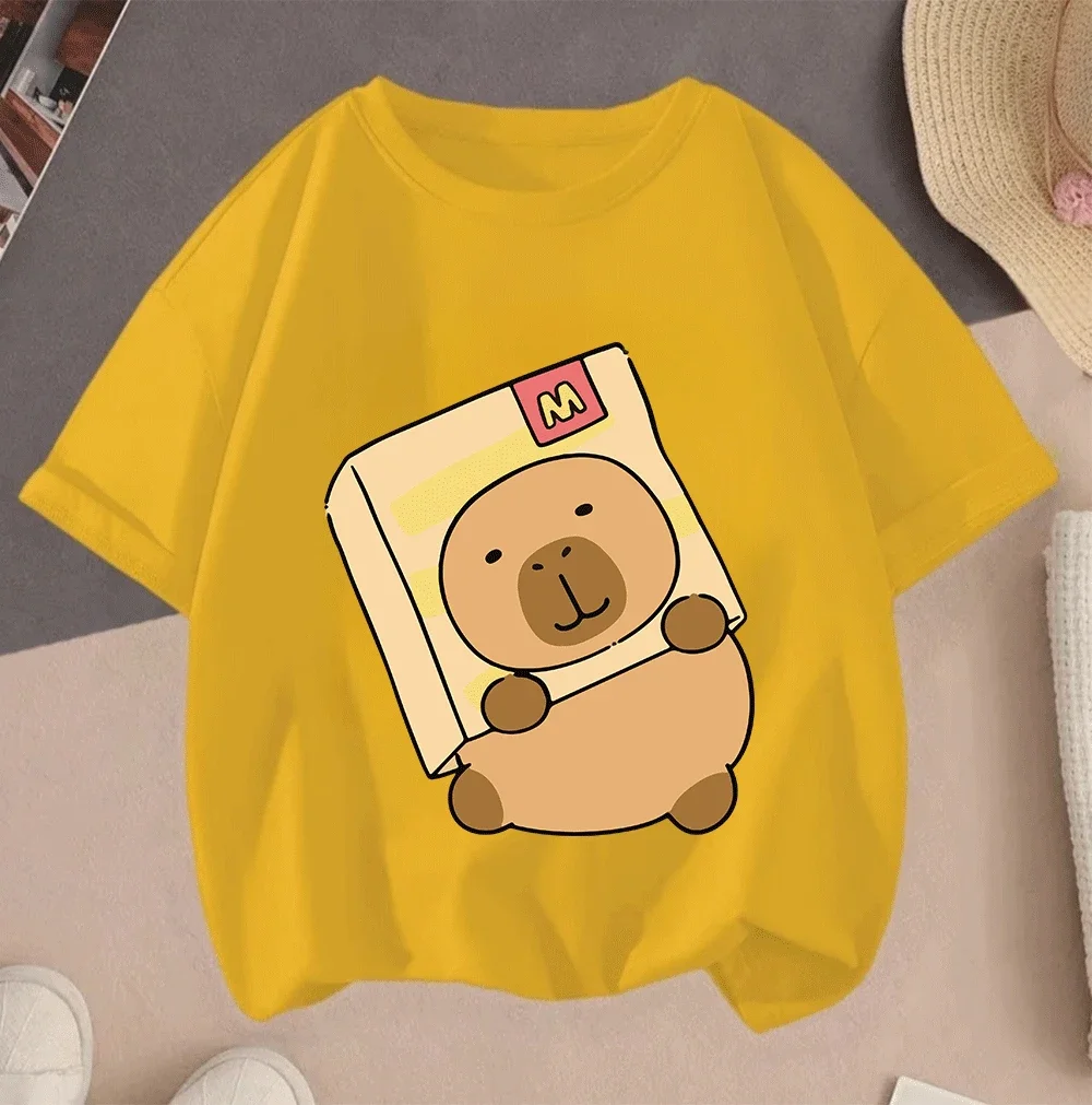2026 New Hot Sale Casual Summer Short Sleeve Capybara Cartoon Tops 2D Printed For Teenagers Kids Boys Girls
2026 New Hot Sale Casual Summer Short Sleeve Capybara Cartoon Tops 2D Printed For Teenagers Kids Boys Girls
