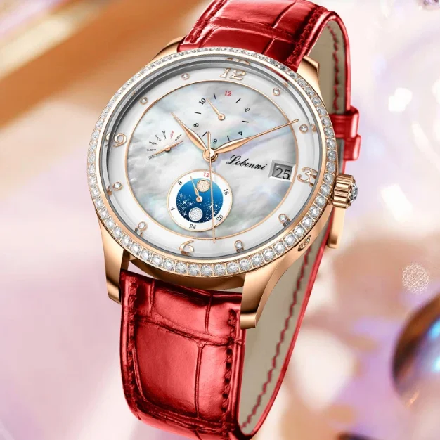 LOBINNI Women Automatic Watch 36mm Ladies Mechanical Wristwatch MOP Dial Sapphire Mirror Multi-Dial Month Week Date 24 Hours
LOBINNI Women Automatic Watch 36mm Ladies Mechanical Wristwatch MOP Dial Sapphire Mirror Multi-Dial Month Week Date 24 Hours