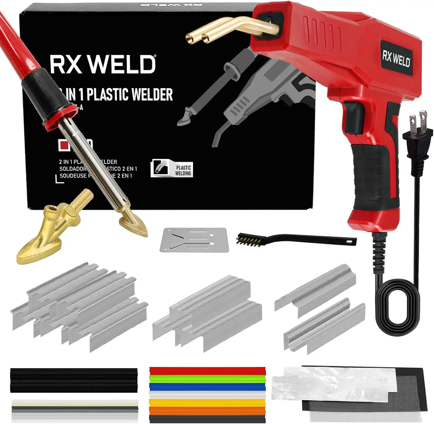 Plastic Welder 2 in 1 Welding Kit with Hot Stapler for Car Bumper Kayak Repair, 1000PCS Staples
Plastic Welder 2 in 1 Welding Kit with Hot Stapler for Car Bumper Kayak Repair, 1000PCS Staples