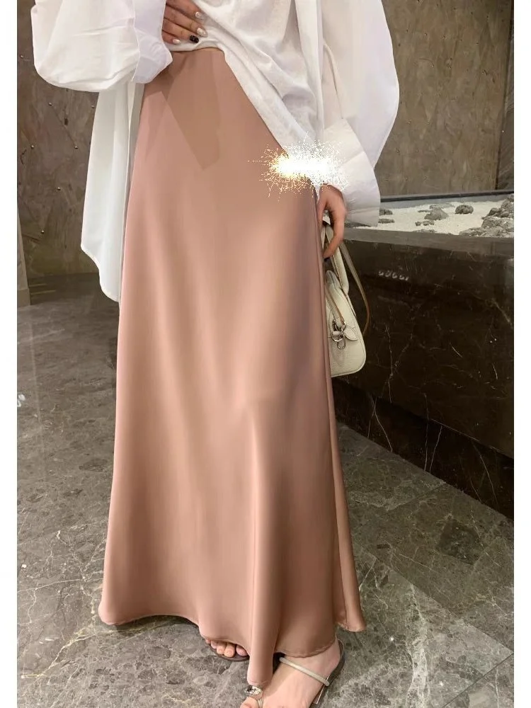 plus Size Satin Long Skirt Fi Tail Women's Summer Pearl Acetate Veil Meat Concealing Anti-Aging Skirt High Waist Commute Sle
plus Size Satin Long Skirt Fi Tail Women's Summer Pearl Acetate Veil Meat Concealing Anti-Aging Skirt High Waist Commute Sle