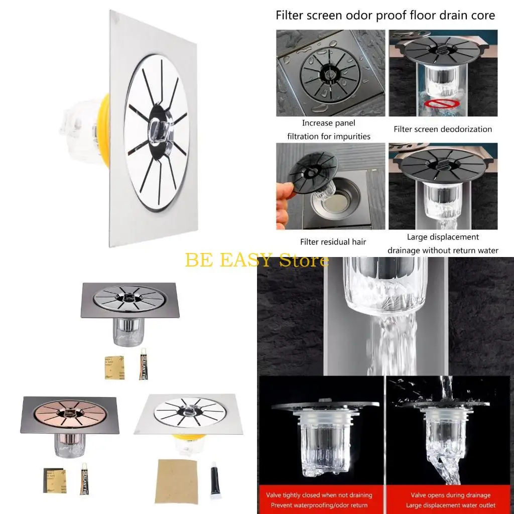 E28F Kitchen Floor Drain Anti Odor Floor Drain for Bathroom Kitchen for 1.26-1.7in Hole Fast Drainage Grid Filter Basket
E28F Kitchen Floor Drain Anti Odor Floor Drain for Bathroom Kitchen for 1.26-1.7in Hole Fast Drainage Grid Filter Basket