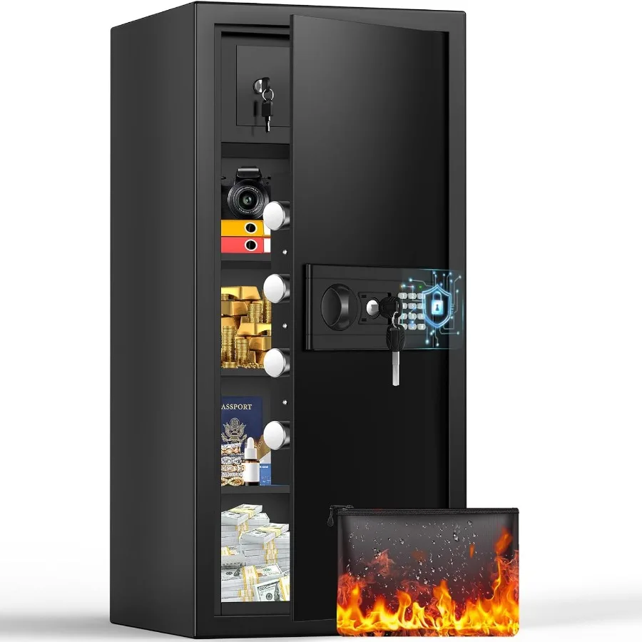 31.5 Tall Extra Large Home Safe with Hidden Lock Box and A4 Fireproof Bag 8.6 cu ft AntiTheft Safety Box Featuring 3 Removable
31.5 Tall Extra Large Home Safe with Hidden Lock Box and A4 Fireproof Bag 8.6 cu ft AntiTheft Safety Box Featuring 3 Removable