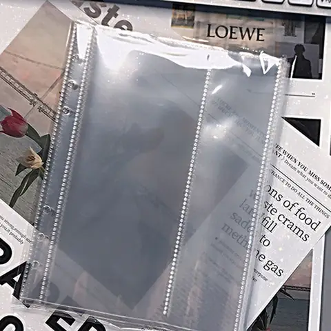 10pcs A5 Photo Album Binder Refills Cover Clear 6 Holes Loose Leaf Bag Refill Inner Sleeves for Postcards Picture Storage