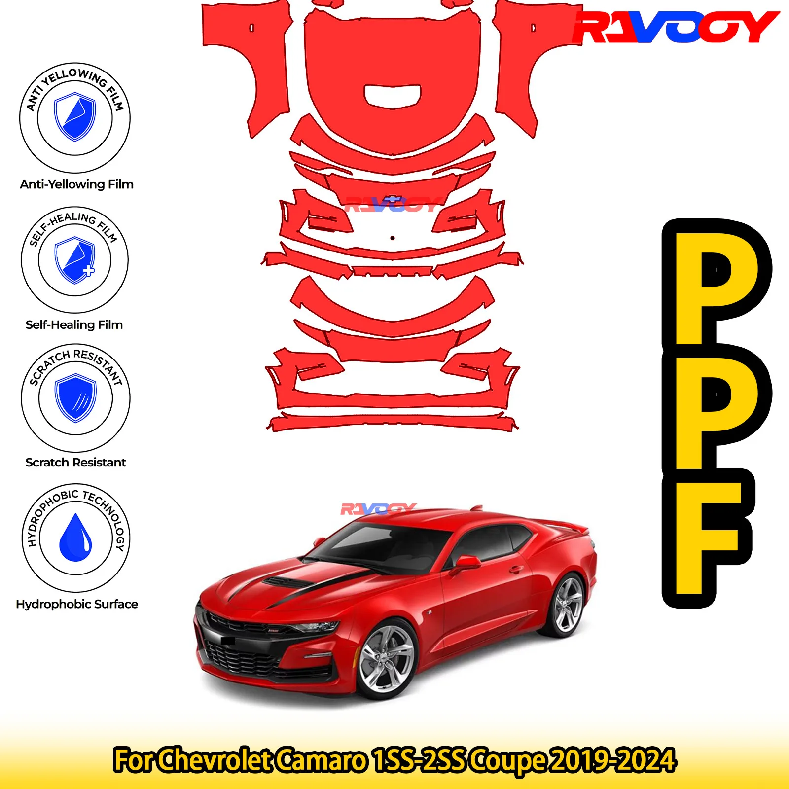 Для Chevrolet Camaro 1SS-2SS Coupe 2019-2024 глянцевый матовый черный предварительно вырезанный передний комплект PPF защитная пленка для краски
Для Chevrolet Camaro 1SS-2SS Coupe 2019-2024 глянцевый матовый черный предварительно вырезанный передний комплект PPF защитная пленка для краски