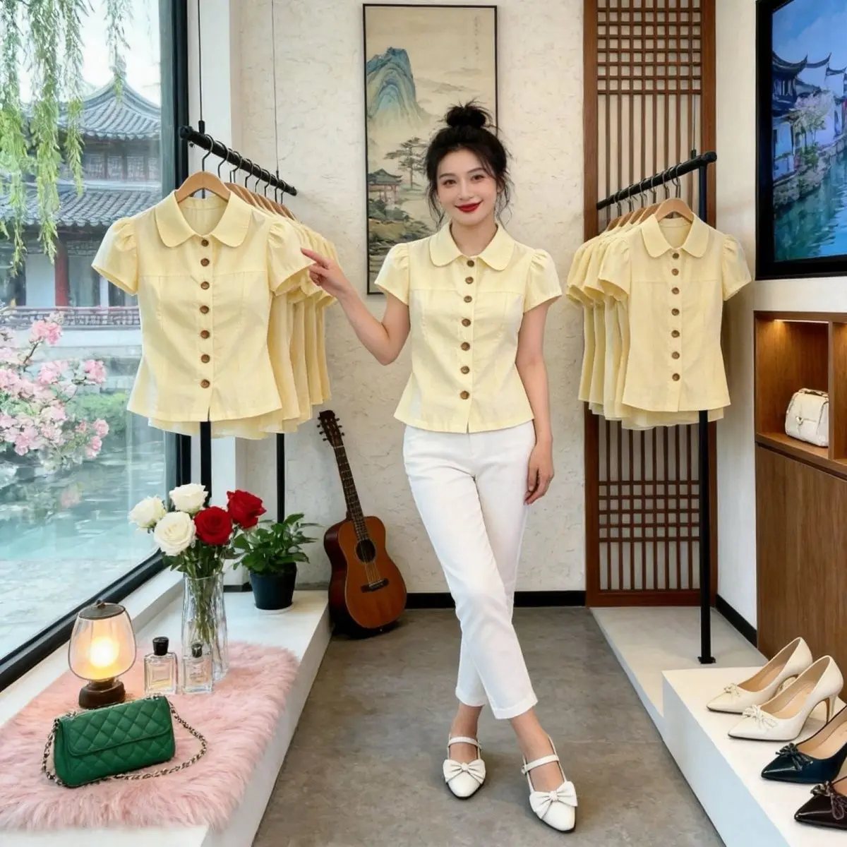 Chic Short Sleeve Shirt Women's Fashion Single Button Cute Style Summer New Arrival Shirt Elegant Youthful Light Luxury Trend
Chic Short Sleeve Shirt Women's Fashion Single Button Cute Style Summer New Arrival Shirt Elegant Youthful Light Luxury Trend