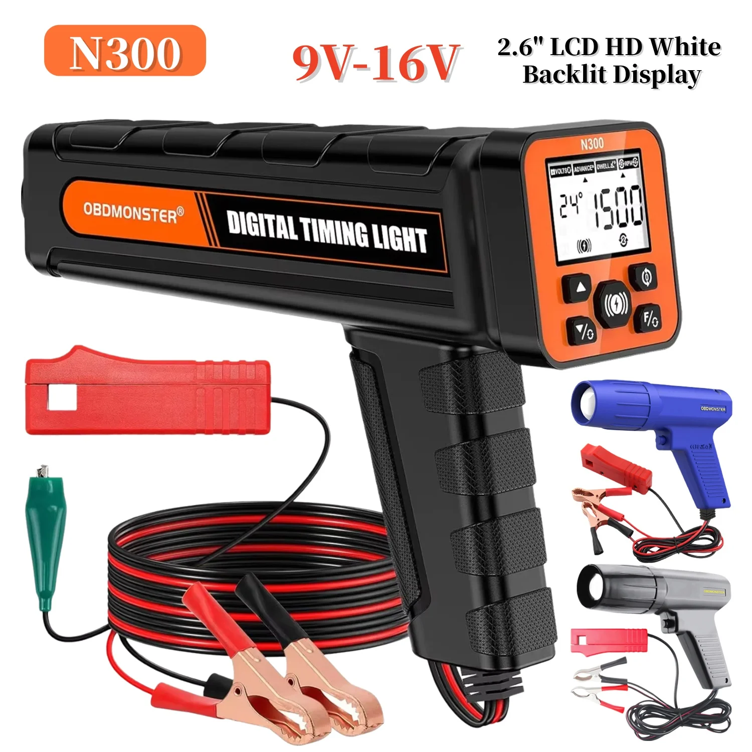 Automotive Timing Light 12V, Digital Inductive Ignition Timing Gun for 2&4 Stroke Petrol Engine, Strobe Lamp Diagnostic Tool
Automotive Timing Light 12V, Digital Inductive Ignition Timing Gun for 2&4 Stroke Petrol Engine, Strobe Lamp Diagnostic Tool