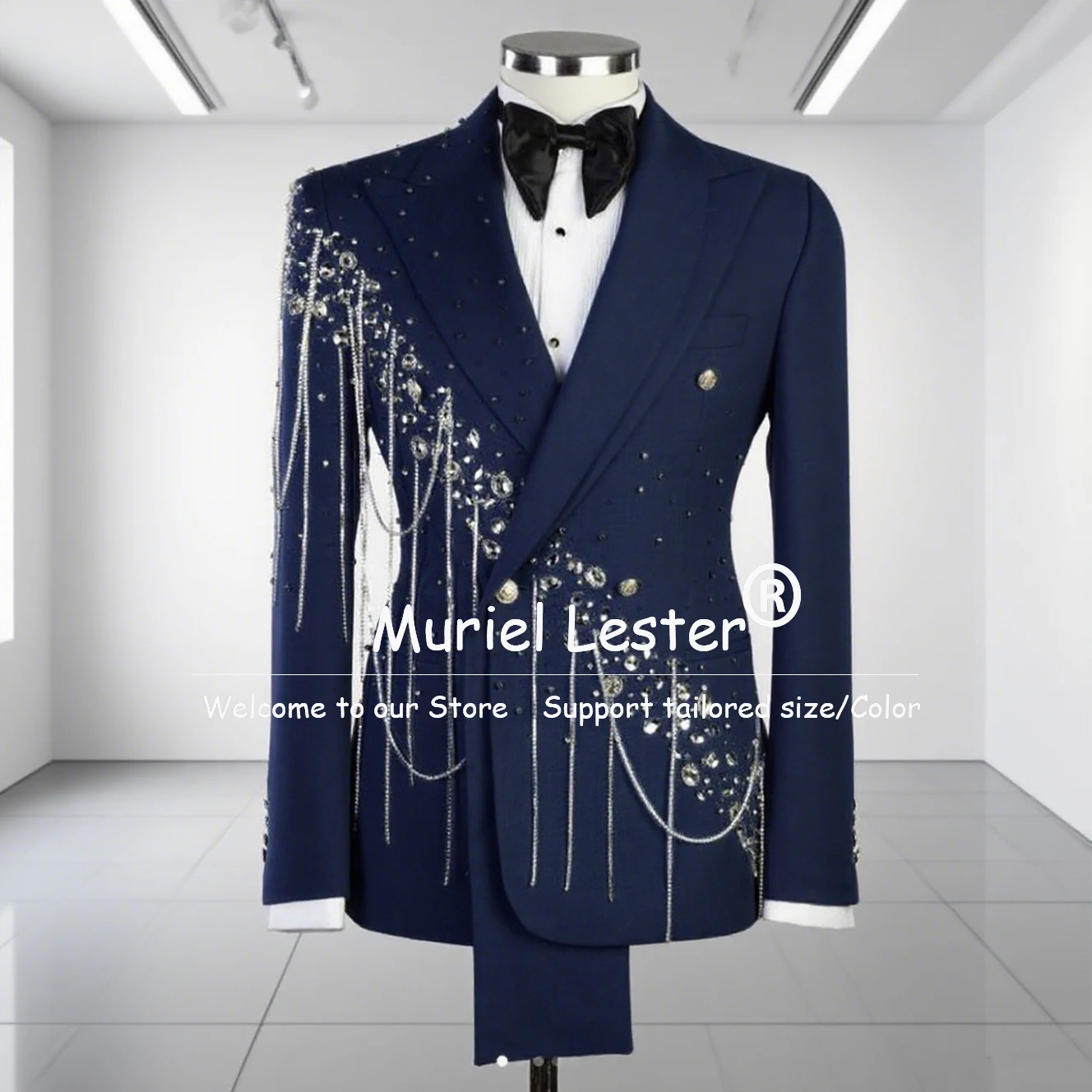 Свадебные костюмы для жениха по индивидуальному заказу с камнями из бисера для мужчин, комплекты из 2 предметов, двубортные смокинги для жениха, мужские пиджаки для выпускного вечера с остроконечными лацканами
Свадебные костюмы для жениха по индивидуальному заказу с камнями из бисера для мужчин, комплекты из 2 предметов, двубортные смокинги для жениха, мужские пиджаки для выпускного вечера с остроконечными лацканами