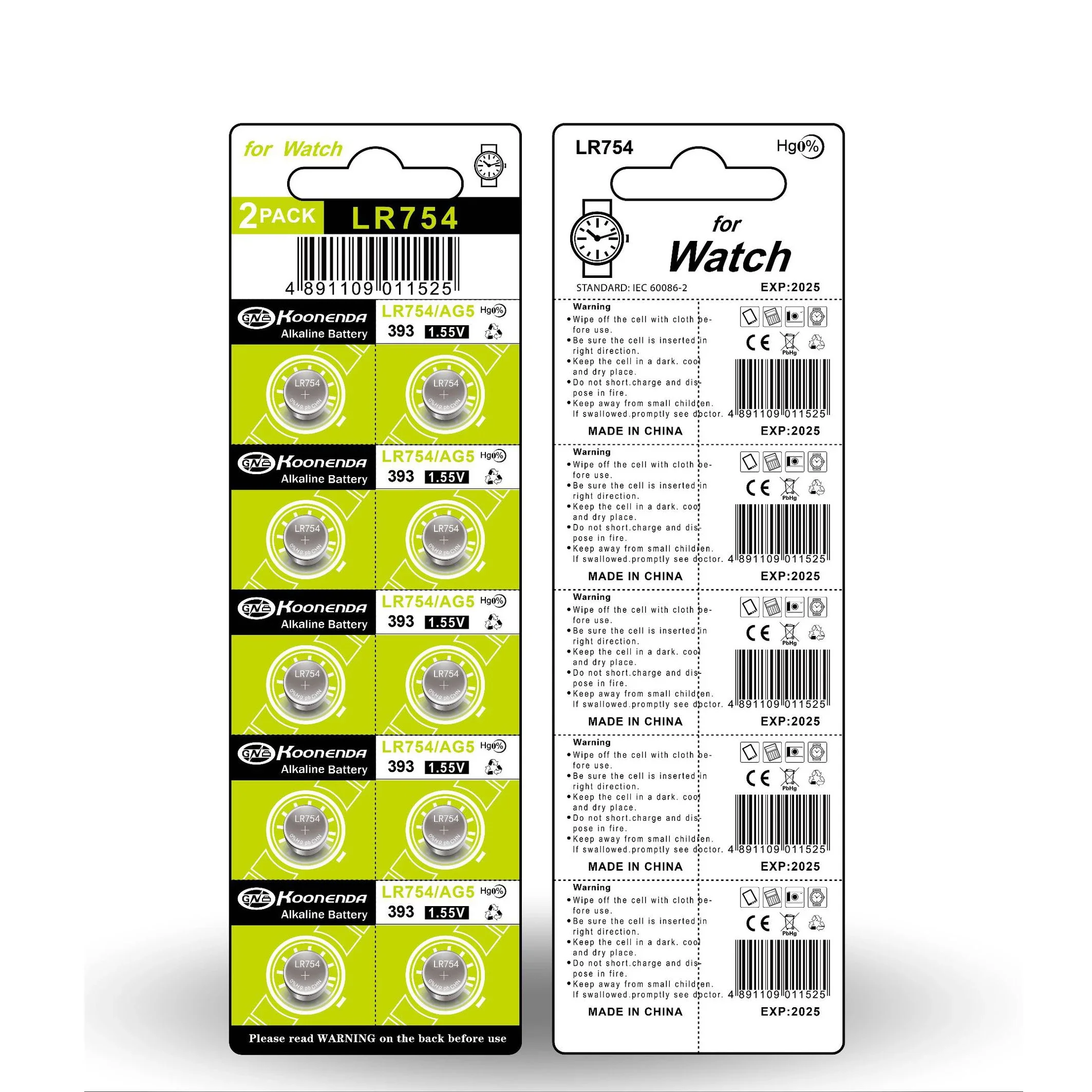 AG5 LR754 2-50PCS 1.55V Mercury-Free Button Battery LR754 193 L754 393 LR48 65mAh for Watches Toys Portable Mini Electronics
AG5 LR754 2-50PCS 1.55V Mercury-Free Button Battery LR754 193 L754 393 LR48 65mAh for Watches Toys Portable Mini Electronics