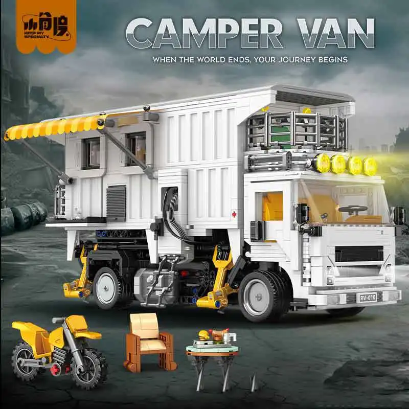 New JD133 2193pcs MOC Doomsday RV Building Blocks Assembling Campervan Bricks Model Toys for Children Birthday Gift Set
New JD133 2193pcs MOC Doomsday RV Building Blocks Assembling Campervan Bricks Model Toys for Children Birthday Gift Set