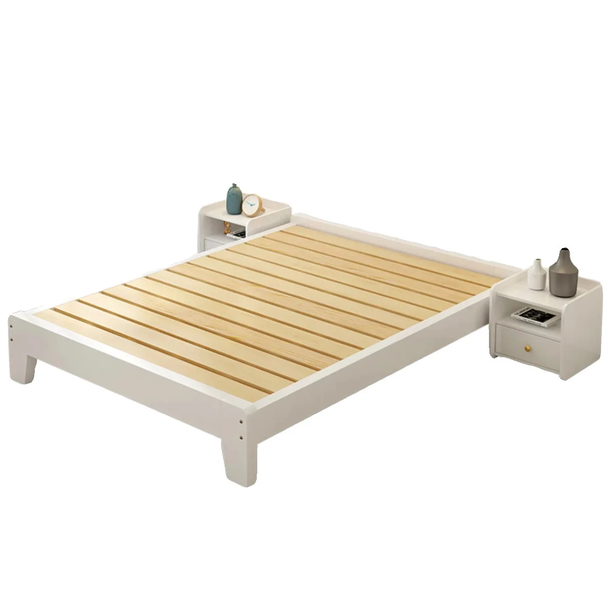 Nordic solid wood tatami plate row skeleton bed without back adult single bed
Nordic solid wood tatami plate row skeleton bed without back adult single bed