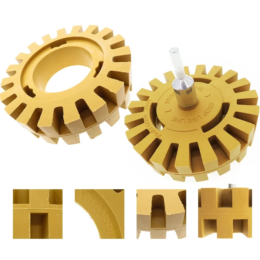 4inch Decal Removal Rubber Eraser Wheel For Pinstripes Stickers Adhesive Grinding Car Pneumatic Paint Cleaner Polish Tool
4inch Decal Removal Rubber Eraser Wheel For Pinstripes Stickers Adhesive Grinding Car Pneumatic Paint Cleaner Polish Tool