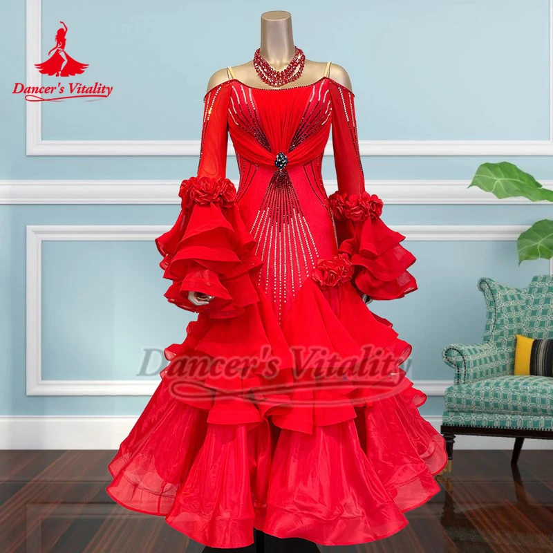 Современные танцевальные красные платья с расклешенными рукавами и открытой спиной для взрослых, жизненная танцовщица, одежда для взрослых и женщин, вальс, танго, чемпионата, одежда на заказ
Современные танцевальные красные платья с расклешенными рукавами и открытой спиной для взрослых, жизненная танцовщица, одежда для взрослых и женщин, вальс, танго, чемпионата, одежда на заказ