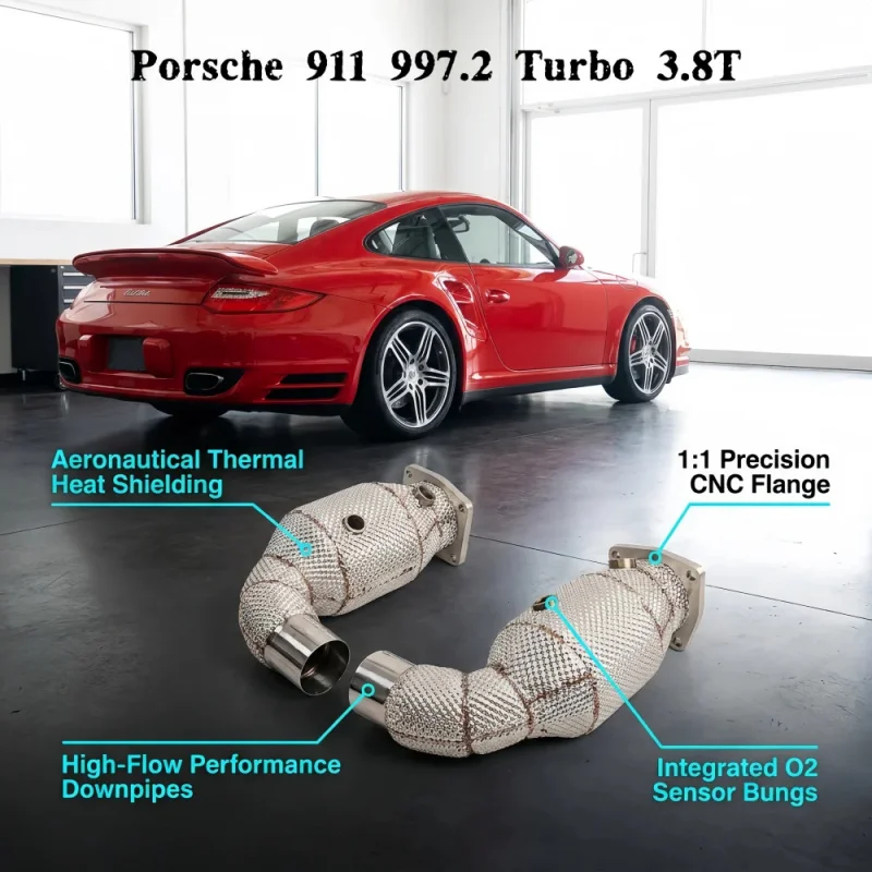 Car Performance Downpipes for Porsche 911 997.2 Turbo 3.8T High Flow Racing Exhaust Pipes with Heat Shield Power Upgrade
Car Performance Downpipes for Porsche 911 997.2 Turbo 3.8T High Flow Racing Exhaust Pipes with Heat Shield Power Upgrade