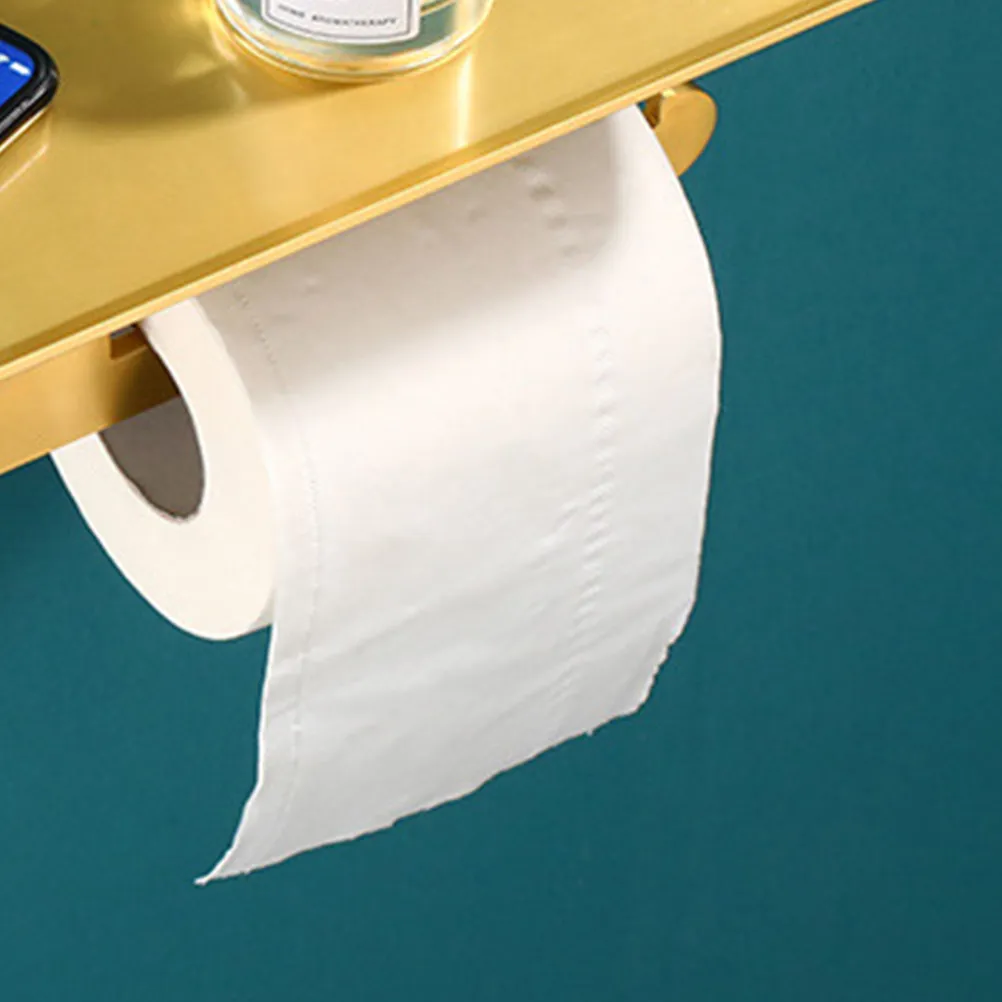 Golden Tissue Roll Shelf Mobile Phone Storage Rack Aluminum Alloy Bathroom Accessory Wall Mount 2 in 1 Design Modern Sleek
Golden Tissue Roll Shelf Mobile Phone Storage Rack Aluminum Alloy Bathroom Accessory Wall Mount 2 in 1 Design Modern Sleek