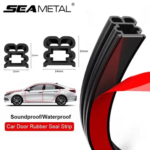 SEAMETAL Double-Layer Car Door Seal Strip Rubber Self-Adhesive Auto Door/Hood/Trunk Protector Sticker Anti Scratch Sealing Strip