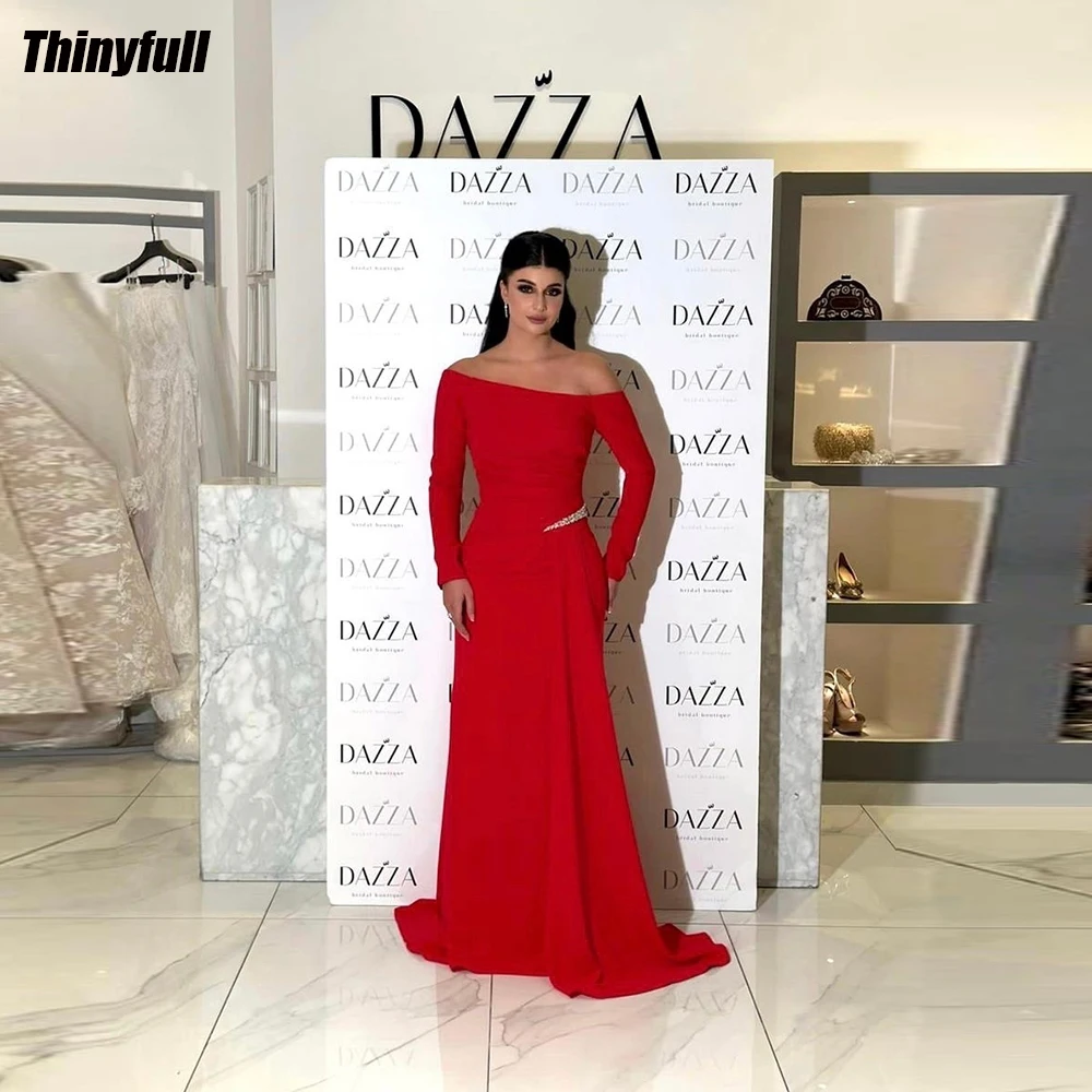 Thinyfull Mermaid Prom Dresses Off Shoulder Long Sleeves Evening Party Gown 2024 Satin Floor Length Dubai Formal Occasion Dress
Thinyfull Mermaid Prom Dresses Off Shoulder Long Sleeves Evening Party Gown 2024 Satin Floor Length Dubai Formal Occasion Dress