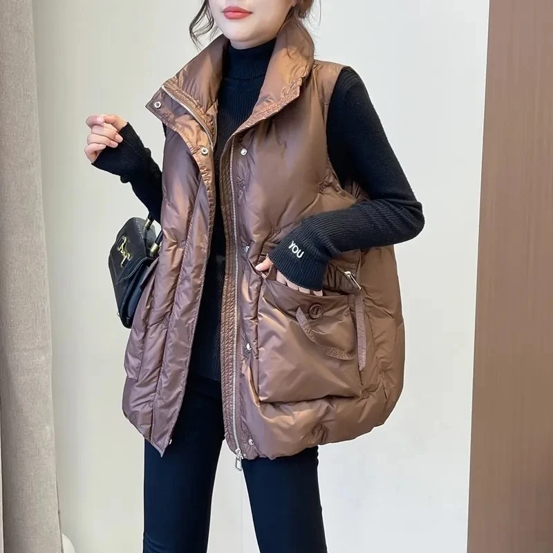 2023 Autumn/Winter New Stand Collar Waistcoat Jacket Women's Loose Down Cotton Warm Sleeveless Coat Casual Female Vest Jackets
2023 Autumn/Winter New Stand Collar Waistcoat Jacket Women's Loose Down Cotton Warm Sleeveless Coat Casual Female Vest Jackets