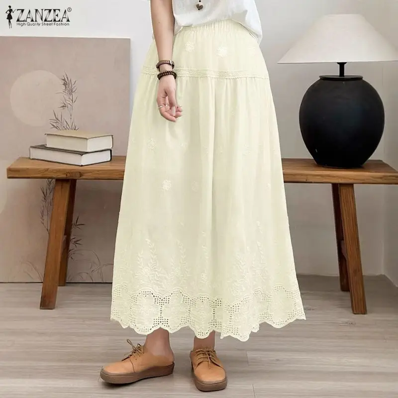 Женские элегантные кружевные юбки миди ZANZEA с вышивкой и эластичной талией, длинная юбка А-силуэта, летняя повседневная юбка Faldas de Mujer
Женские элегантные кружевные юбки миди ZANZEA с вышивкой и эластичной талией, длинная юбка А-силуэта, летняя повседневная юбка Faldas de Mujer