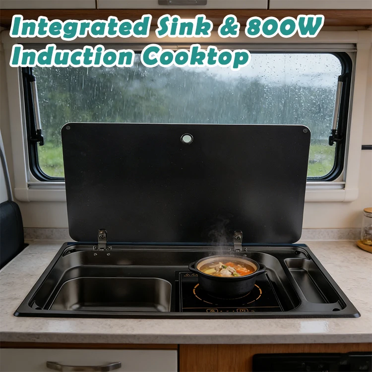 Wholesale Black Coated SS304 Stainless Steel Caravans Yachts Campers RV Sink & Induction Cooker Combo
Wholesale Black Coated SS304 Stainless Steel Caravans Yachts Campers RV Sink & Induction Cooker Combo