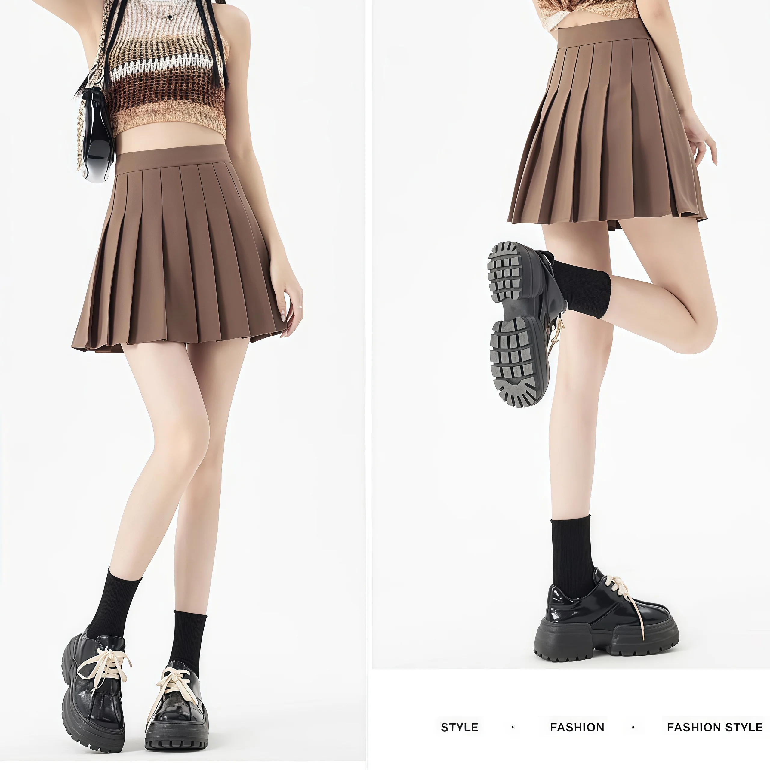 High-Waisted Pleated Skirt Korean Style Mini Dress Vintage Solid Color A-line Skirts For Student Stylish Slimming Design
High-Waisted Pleated Skirt Korean Style Mini Dress Vintage Solid Color A-line Skirts For Student Stylish Slimming Design