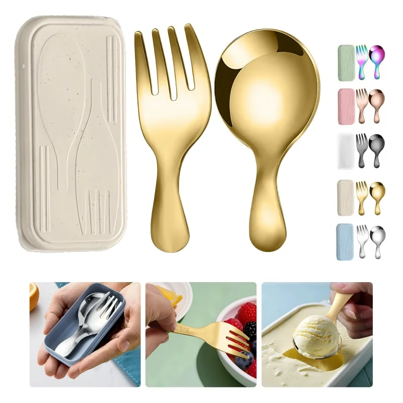 Outdoor Tourism 304 Stainless Steel Portable Tableware, CHILDREN'S Tableware, Dessert Tableware, Spoon and Fork Combination
Outdoor Tourism 304 Stainless Steel Portable Tableware, CHILDREN'S Tableware, Dessert Tableware, Spoon and Fork Combination
