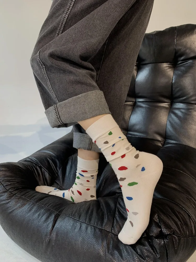 Socks Women Spring Autumn Irregular Paint Dot Print White Socks For Girls Gift Female Students Harajuku Fashion Calcetines Mujer
Socks Women Spring Autumn Irregular Paint Dot Print White Socks For Girls Gift Female Students Harajuku Fashion Calcetines Mujer