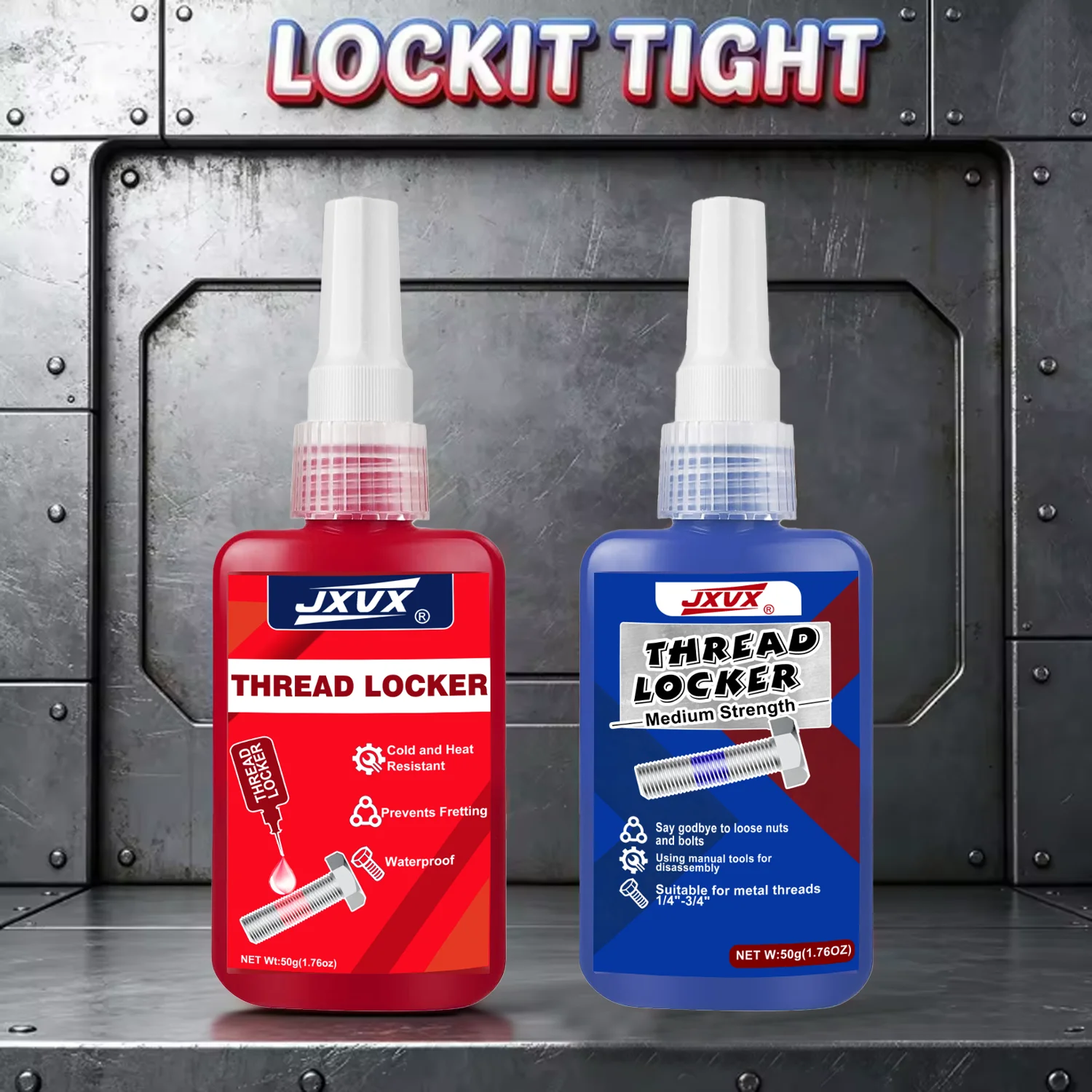 Threadlocker 243 271 Screw Glue Anaerobic Adhesive Medium & High Strength Anti-Loose Thread Locking Agent for Metal Bolts Nuts.
Threadlocker 243 271 Screw Glue Anaerobic Adhesive Medium & High Strength Anti-Loose Thread Locking Agent for Metal Bolts Nuts.