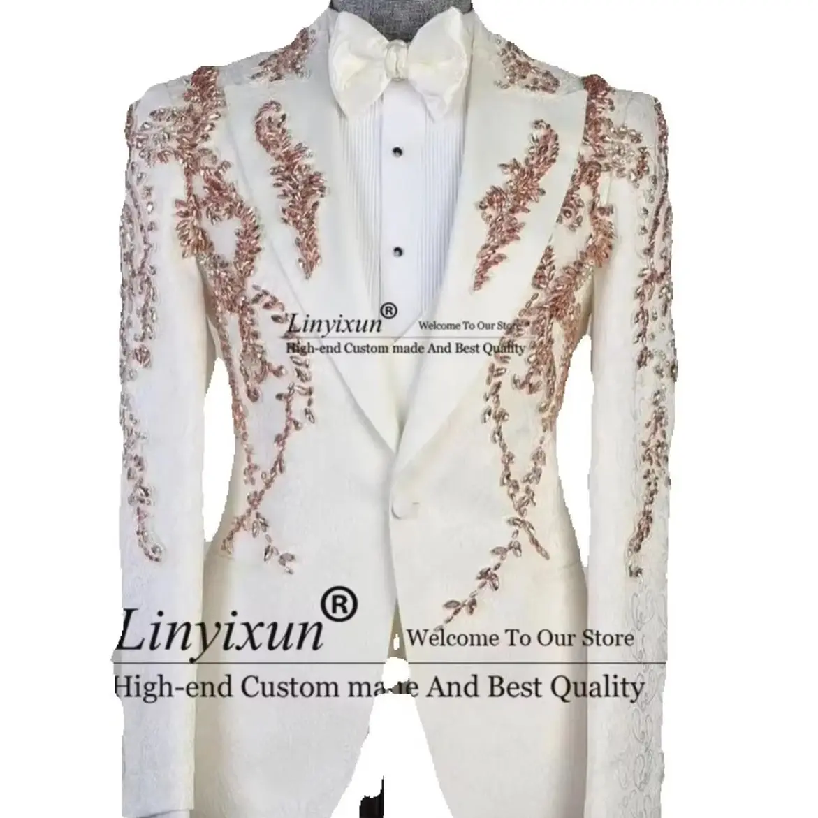 Jacquard Customized Sequins Men Suits 3 Pieces Sets Wedding Groom Tuxedos Dinner Party Prom Blazers Terno Masculino Completo
Jacquard Customized Sequins Men Suits 3 Pieces Sets Wedding Groom Tuxedos Dinner Party Prom Blazers Terno Masculino Completo