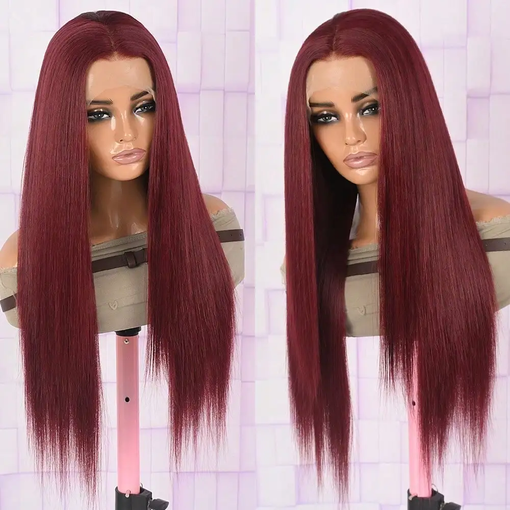 13x4 Burgundy Lace Front Wigs Synthetic Lace Frontal Wig with Baby Hair Heat Resistant Synthetic Wigs for Women Wine Red Wig
13x4 Burgundy Lace Front Wigs Synthetic Lace Frontal Wig with Baby Hair Heat Resistant Synthetic Wigs for Women Wine Red Wig