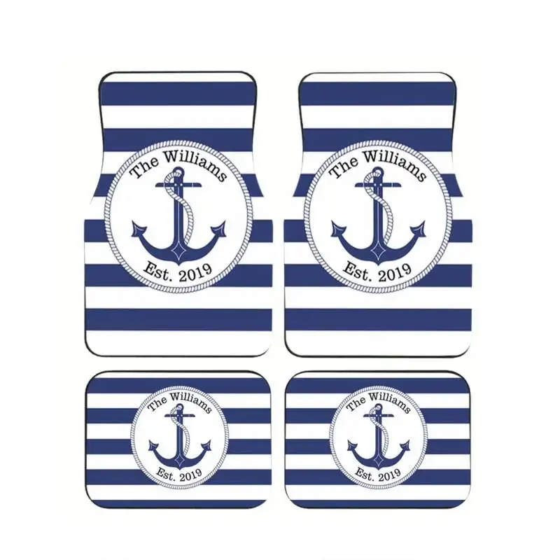 Anchor Nautical Car Floor Mats 4Pcs Blue White Striped Print Anti-Slip Durable Vehicle Carpet Auto Interior Accessories For SUV
Anchor Nautical Car Floor Mats 4Pcs Blue White Striped Print Anti-Slip Durable Vehicle Carpet Auto Interior Accessories For SUV
