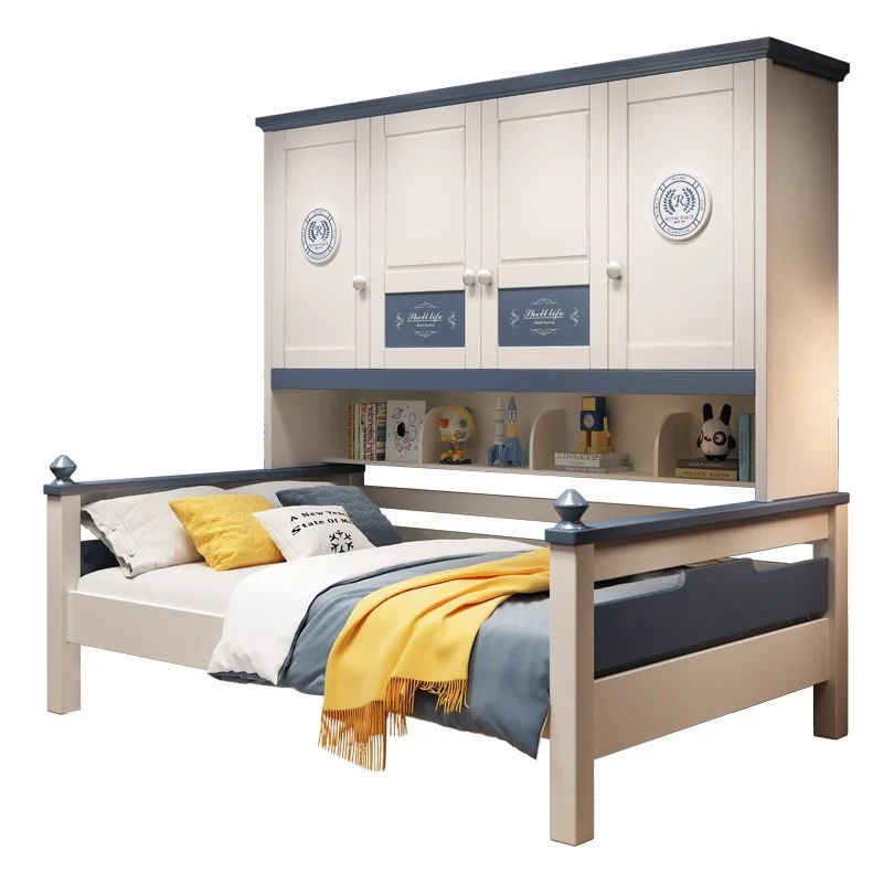 All solid wood wardrobe bed integrated combination small apartment household bedroom large storage space bed
All solid wood wardrobe bed integrated combination small apartment household bedroom large storage space bed