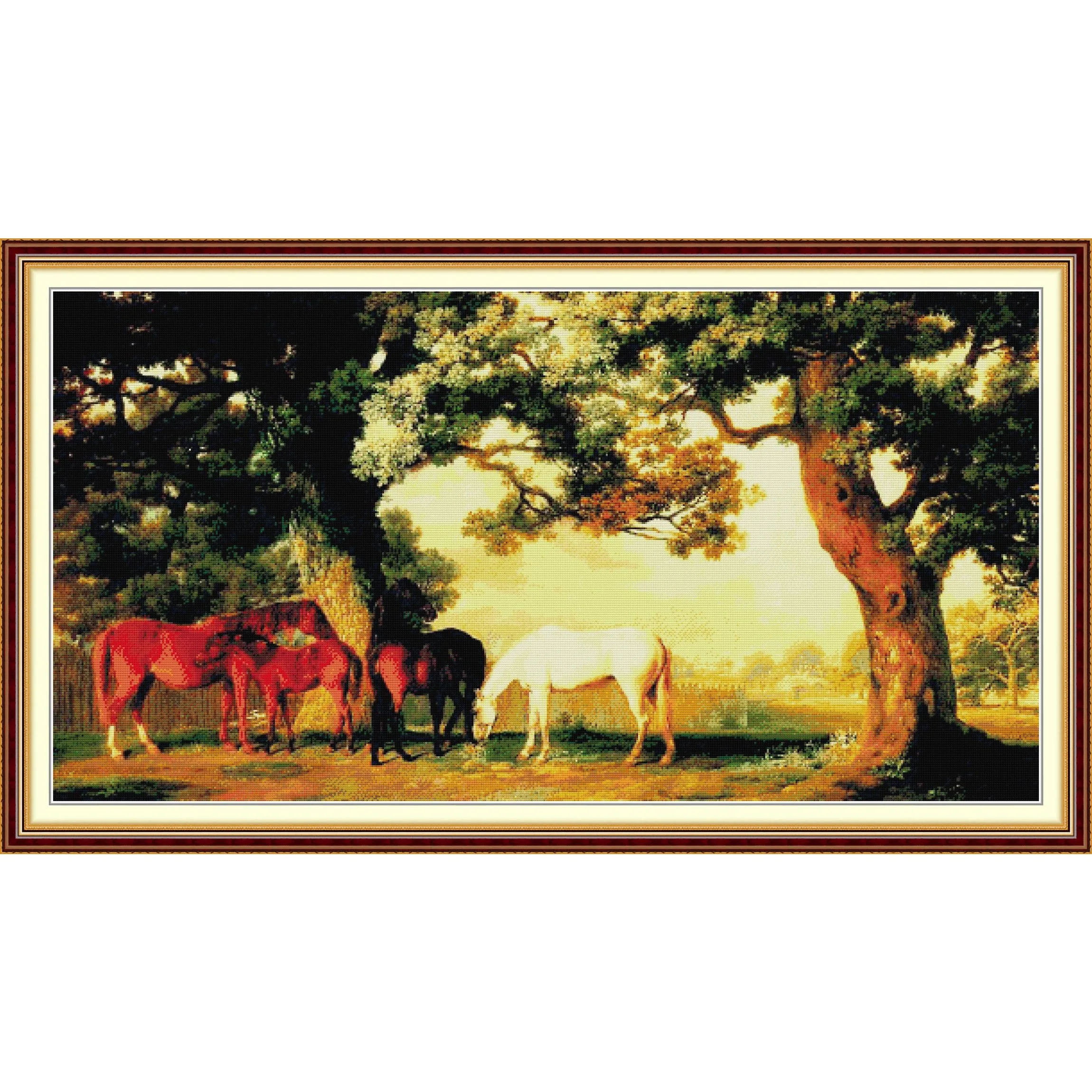 Набор для вышивки крестом Joy Sunday с предварительной печатью, легкий узор, набор для вышивки из штампованной ткани Аиды, размер и фонль под большим дубовым деревом 
Набор для вышивки крестом Joy Sunday с предварительной печатью, легкий узор, набор для вышивки из штампованной ткани Аиды, размер и фонль под большим дубовым деревом