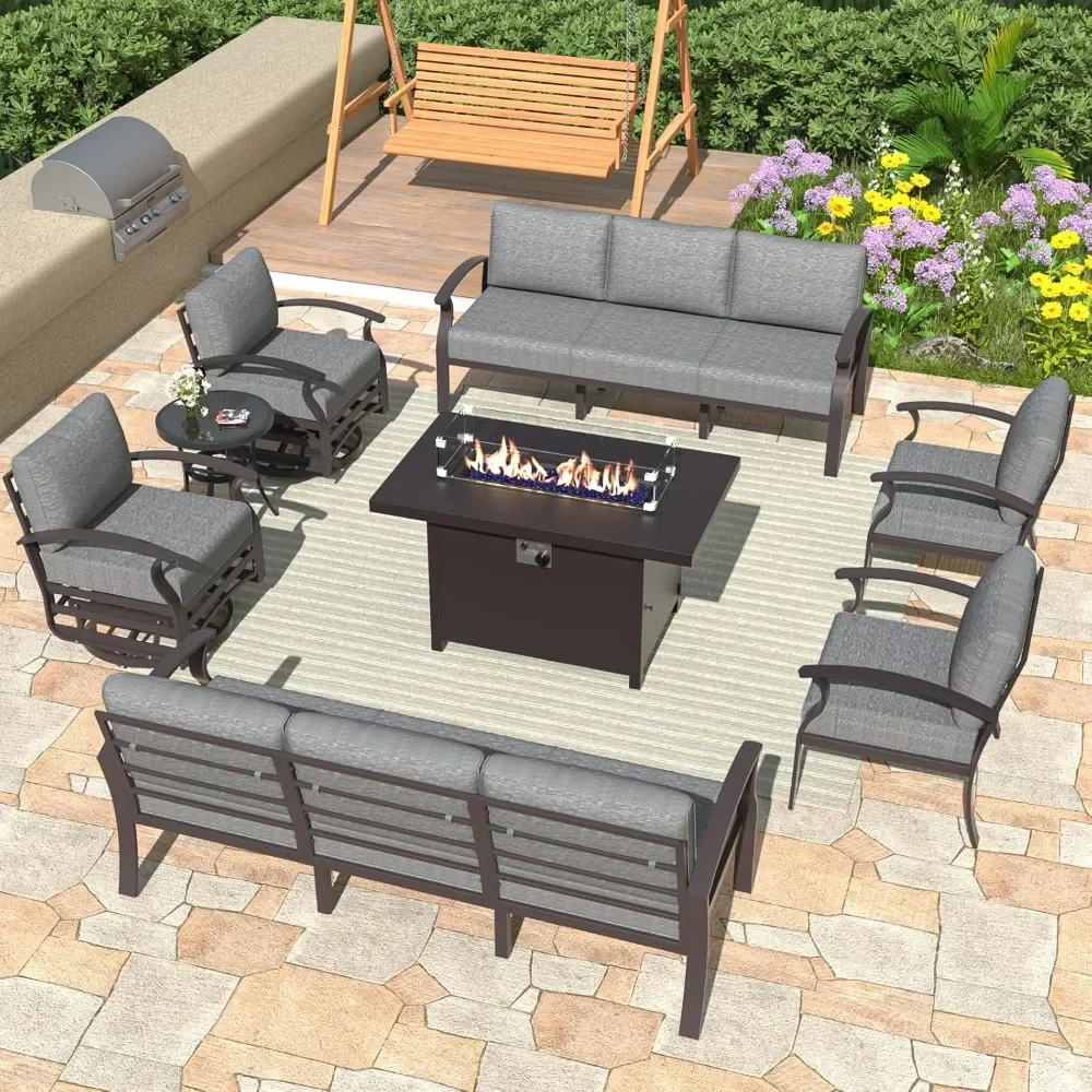 Outdoor Sofa Set,Propane Fire Pit Table 10 seat Metal Outdoor Furniture W/Fire Pit Patio Sectional,Aluminum Patio Furniture Set
Outdoor Sofa Set,Propane Fire Pit Table 10 seat Metal Outdoor Furniture W/Fire Pit Patio Sectional,Aluminum Patio Furniture Set