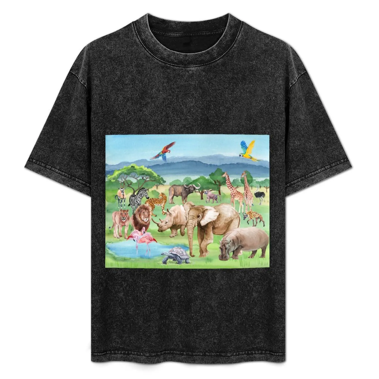 0 African wildlife and animals watercolor. T-Shirt Streetwear Print Tee Shirt
0 African wildlife and animals watercolor. T-Shirt Streetwear Print Tee Shirt