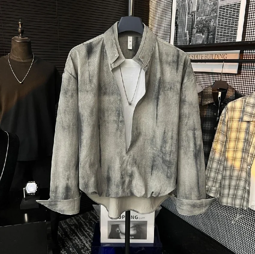 ay Dyed Long Sve irt Men's Spring Autumn Loose Casual Outerwear Stand Fit Polyester Breathable Youthful Sle
ay Dyed Long Sve irt Men's Spring Autumn Loose Casual Outerwear Stand Fit Polyester Breathable Youthful Sle
