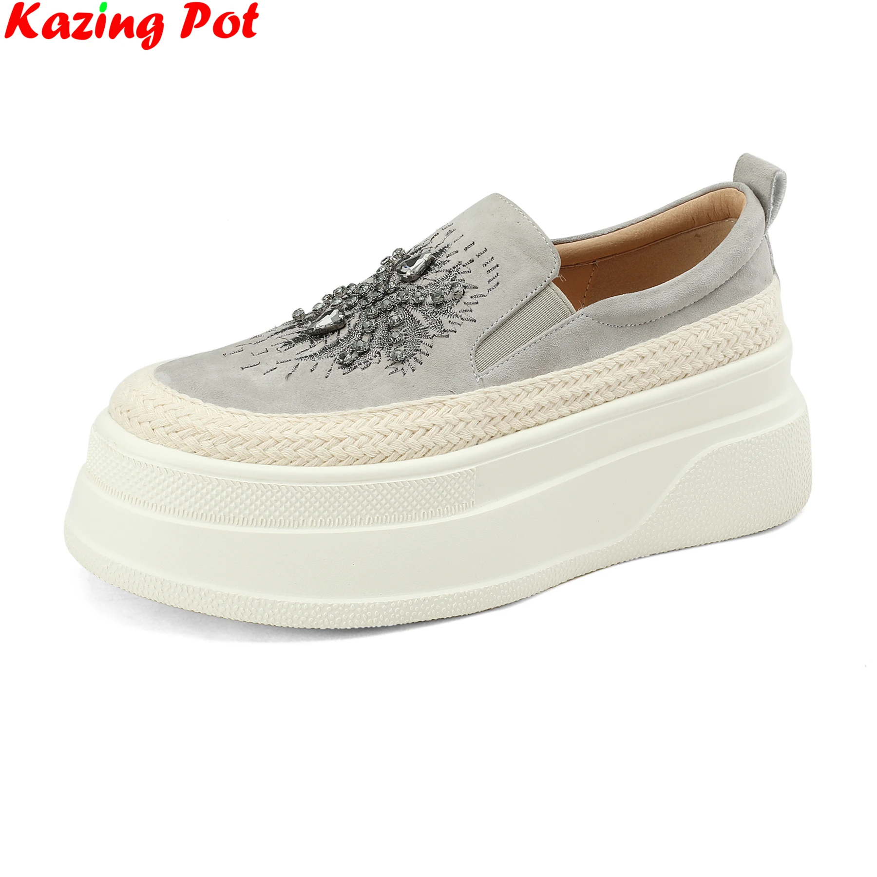 Krazing Pot Sheep Suede Rhinestone Sneakers Thick Bottom Sport Loafers Casual Vulcanized Shoes Platform Elegant Ins Women Flats
Krazing Pot Sheep Suede Rhinestone Sneakers Thick Bottom Sport Loafers Casual Vulcanized Shoes Platform Elegant Ins Women Flats